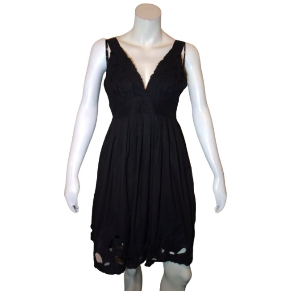 Women Black Embroidered Dress